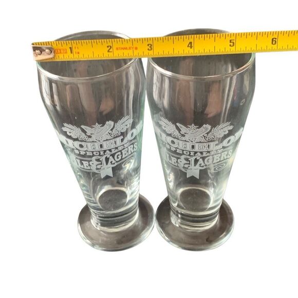 Vintage Michelob Special ALES LAGERS Lot of 2 Etched Pilsner Glasses Glass Rare - Picture 10 of 10